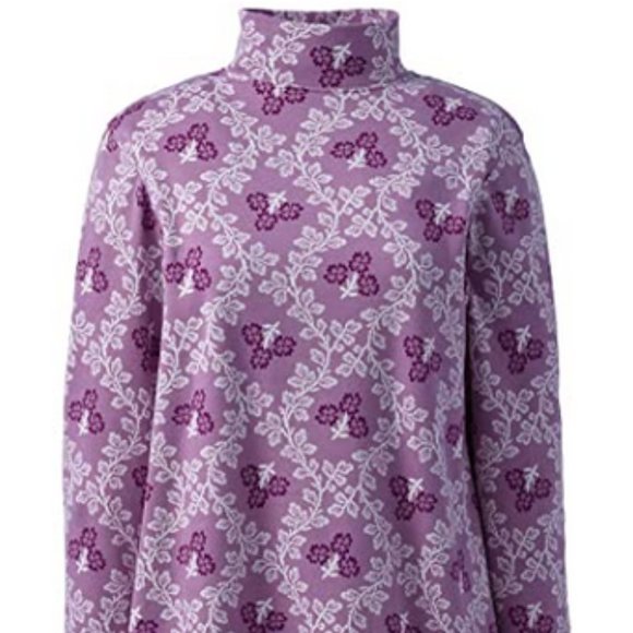 Women's Relaxed Cotton Long Sleeve Mock Turtleneck